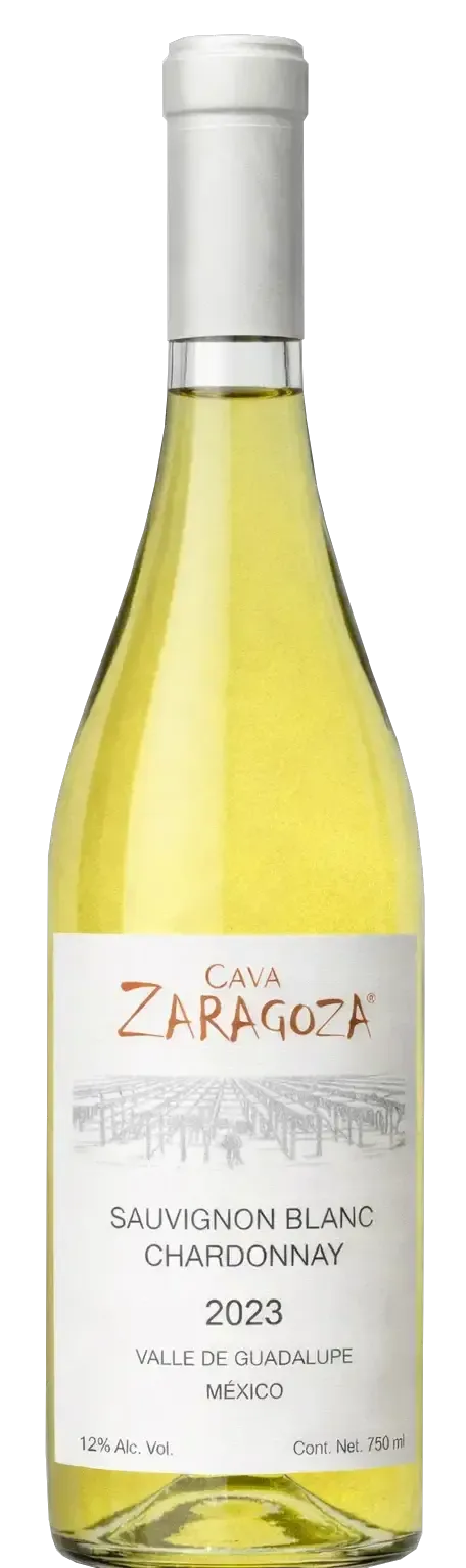 Botella de Sauvignon Blanc · Chardonnay - Cava Zaragoza